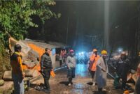 Pembersihan Material Pohon Tumbang Di Area Wisata  Sarangan.