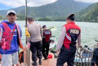 Polisi Diarea Lokasi Telaga Sarangan Magetan. ( Jatimnesia/ist).