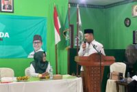 Bacabup Magetan Nanik Sumantri bersama Ketua DPC PKB Magetan Suratno. ( Septian Bayu/Magetan).