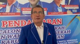 Ketua DPC Partai Demokrat Magetan dr Pangajoman. ( Septian Bayu/Magetan). 