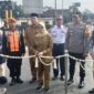 Bupati Blitar Rini Syarifah serah terima Palang Pintu Kereta Api JPL 176 CSR PT Wantech Indonesia Jaya di jalan Nusantara JPL 176 Kelurahan Bence Kecamatan Garum. ( Dyan/Blitar).