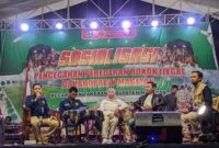 Sosialisasi Pencegahan Peredaran Rokok Ilegal Di Kecamatan Takeran. (Joko Nugroho/Magetan)