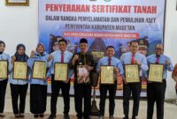 Pj Bupati Hergunadi bersama Kajari Magetan Yuana Nurshiyam Dan Para Kasi. ( Joko Nugroho/Magetan).