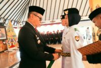 Pengukuhan Paskibra Kabupaten Magetan. ( Septian Bayu/Magetan).