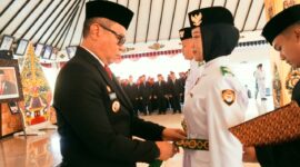Pengukuhan Paskibra Kabupaten Magetan. ( Septian Bayu/Magetan).
