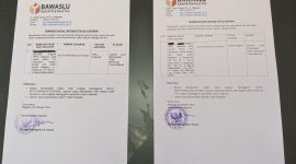 Papan Informasi Bawaslu Magetan. ( Joko Nugroho/Magetan).