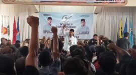 Paslon Aji - Gagarin saat kampanye di wilayah Nawangan.