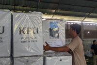 Kotak Surat Suara Di Gudang KPU Magetan.