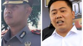 Wakapolres Magetan Kompol Arie Taufan Budiman dan Kasat Reskrim Polres Magetan AKP Angga Perdana Brahmada.  