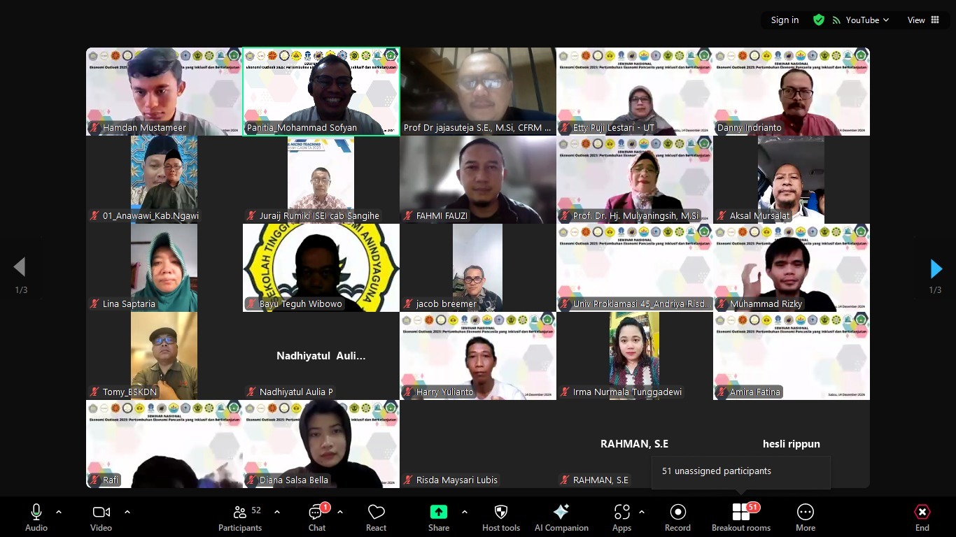 Seminar Nasional Ekonomi Outlook 2025 : Pertumbuhan Ekonomi Pancasila ...