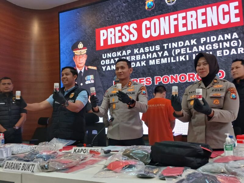 Barang Bukti Obat Ilegal Disita Polres Ponorogo