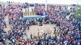 Momentum SBY, AHY dan EBY menyambut tim ekspedisi merah putih di pancer door Pacitan