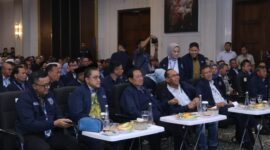 Presiden RI ke 6, Susilo Bambang Yudhoyono, saat Bimtek Nasional partai Demokrat di Museum dan Galeri SBY- ANI Pacitan.