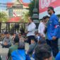 Mahasiswa di Depan Kantor DPRD Magetan, Senin ( 1/9) lalu.  