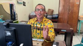 Pengelola Program Zoonosis Dinkes Ngawi, Anang Ristanto saat Jelaskan Penyebab Penyakit Leptospirosis 