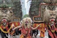 Reog Ponorogo saat tampil di Amerika. 